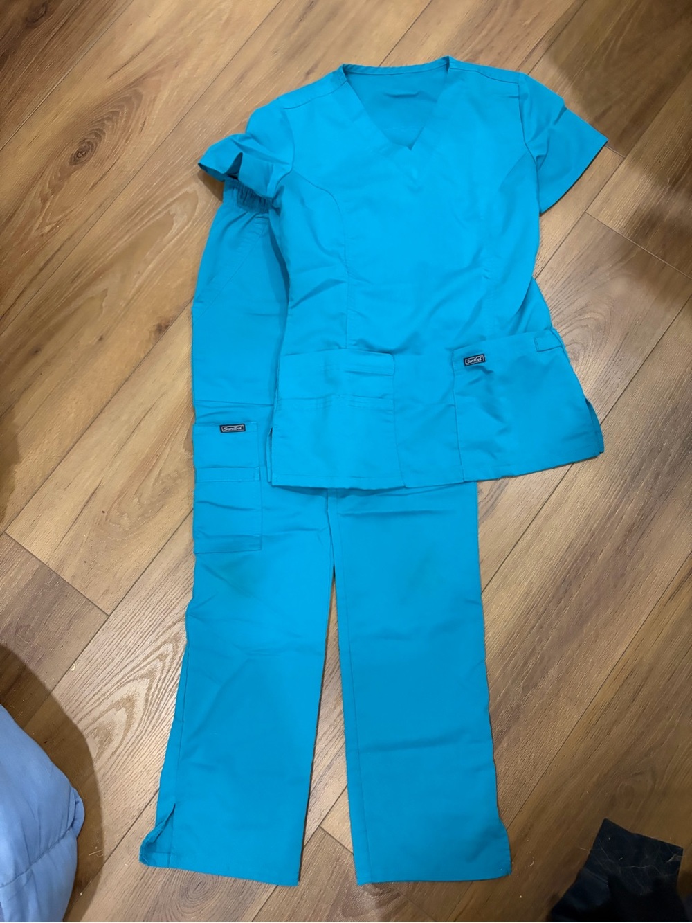 Sanibel Scrubs Teal Scrub Set XXS Top & Pants Medical Nursing Veterinary Dental